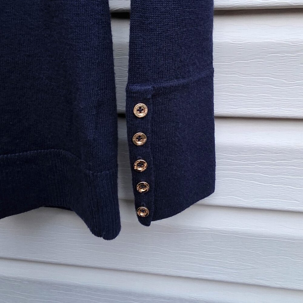Lilly Pulitzer Hot Toddy Sweater XS Navy Blue Graphic Wool Blend‎ Slim Fit - Picture 3 of 5